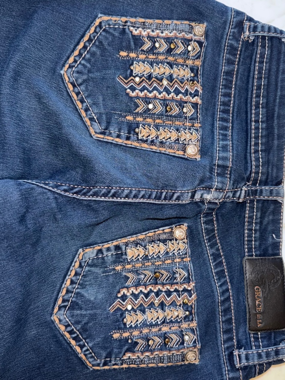 Grace in LA low rise skinny bootcut Jeans size 27X32